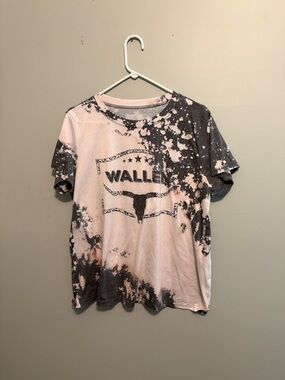 Wallen Bleach-Splatter Graphic Tee in Black and White